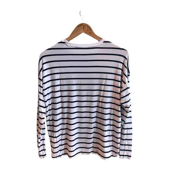 GAP Black Stripe Long Dolman Sleeve Round Neck Womens Size M Tee Shirt - Picture 2 of 12